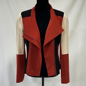 C. Luce women L moto jacket color block blazer grungecore statement art to wear